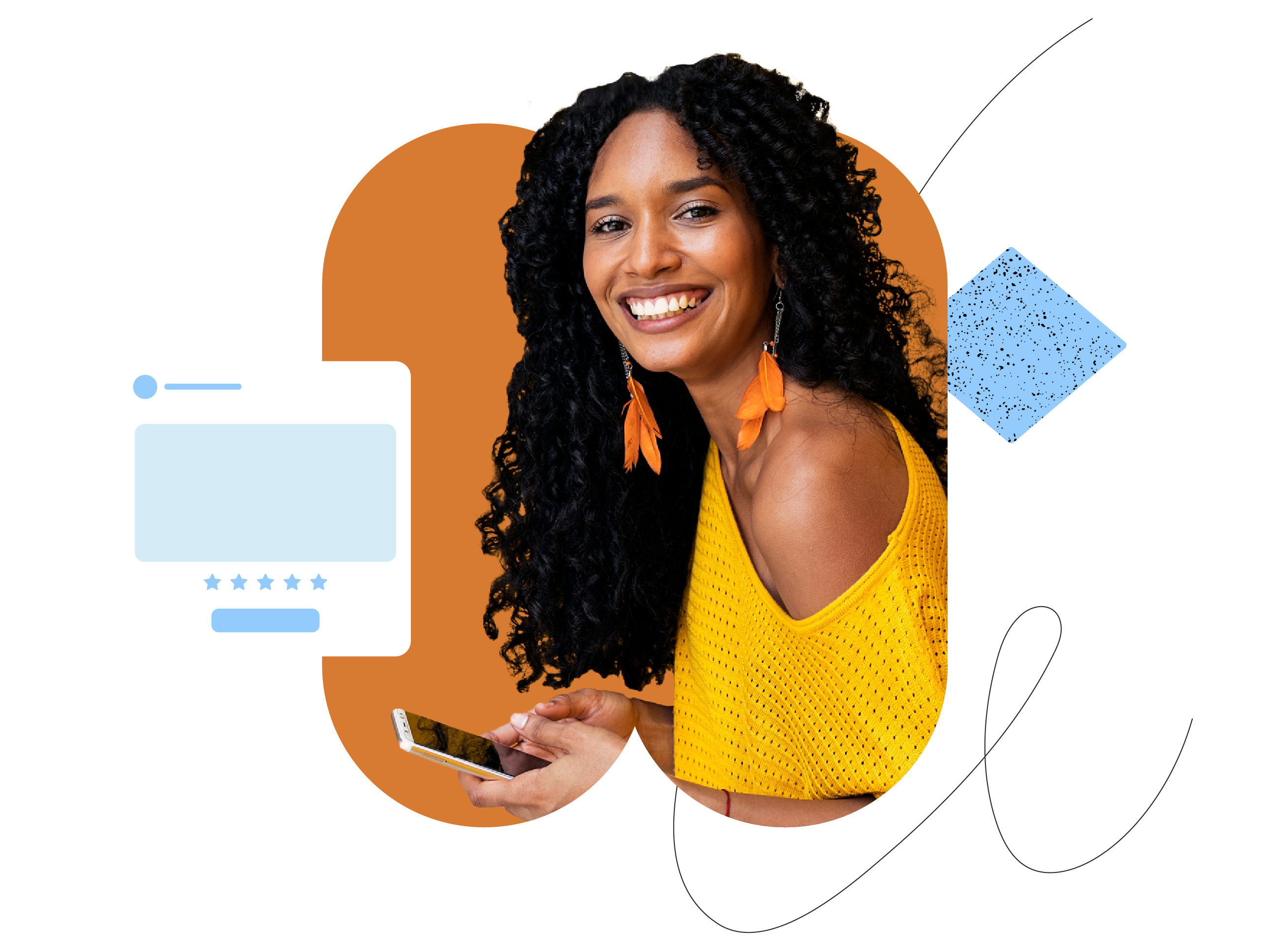 Marigold Engage - Homepage Hero Image of Woman Smiling on Phone