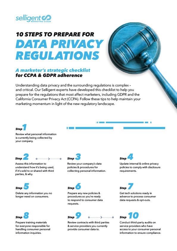 Thumbnail of a document titled "10 Steps To Prepare For Data Privacy Regulations"