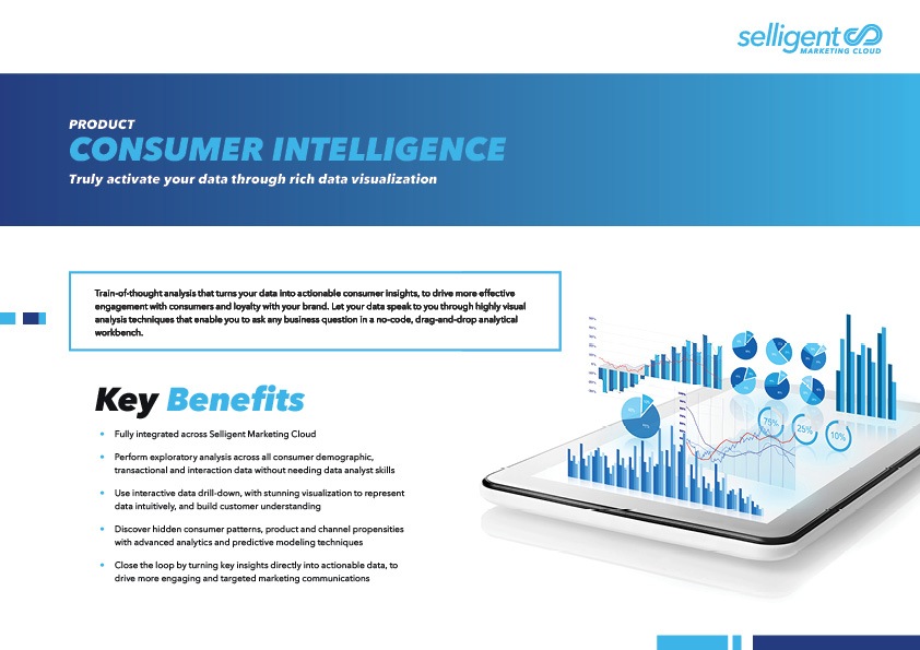 Thumbnail of a document entitled "Consumer Intelligence: Truly activate your data through rich data visualization"